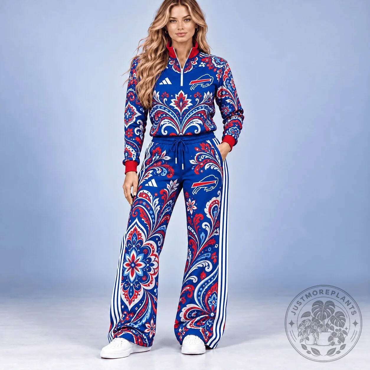 Buffalo Bills Ornate Paisley Floral Quarter Zip Pullover Track Jacket 5 Buffalo Bills Ornate Paisley Floral Quarter Zip Pullover Track Jacket