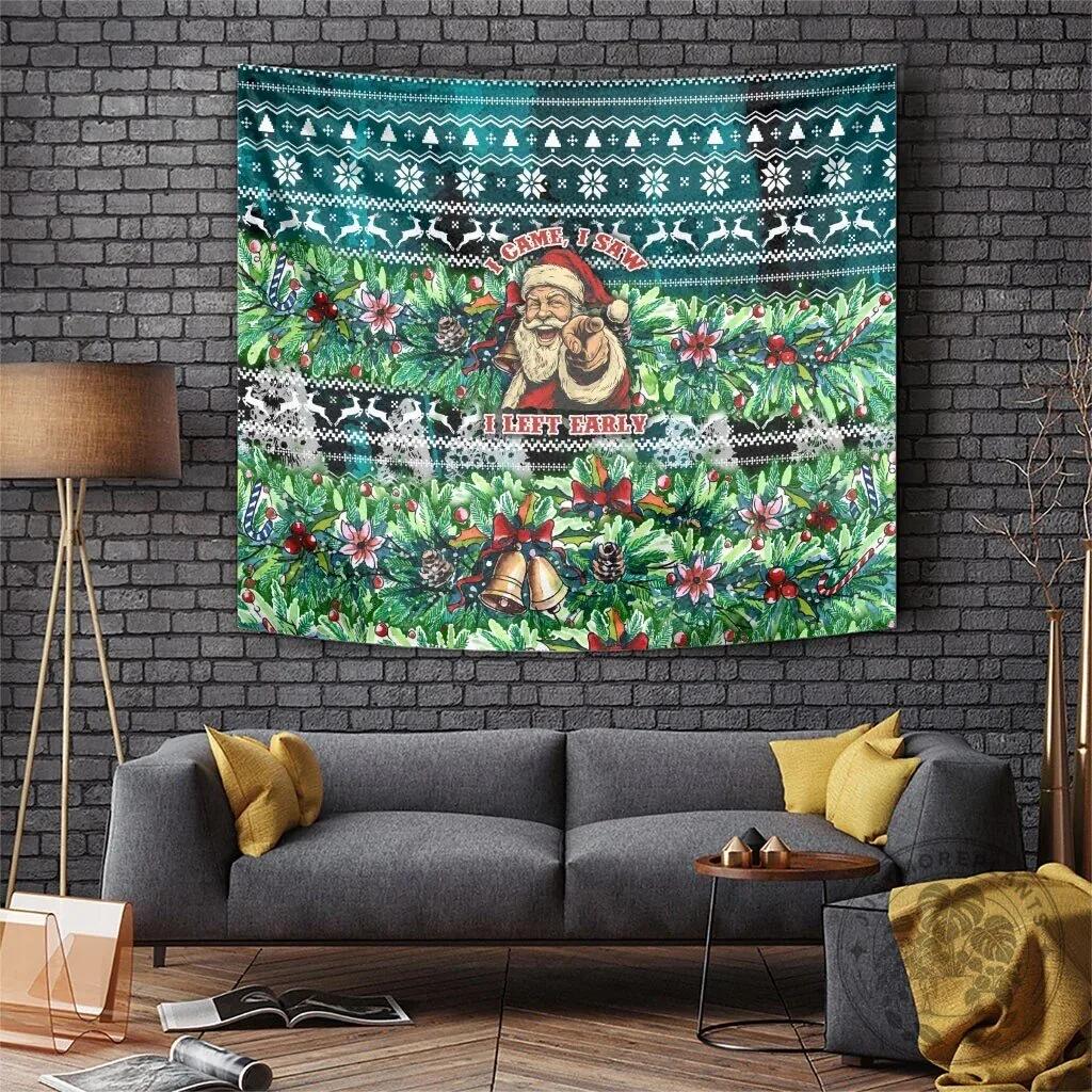 Funny Santa Claus Christmas Holiday Tapestry Wall Hanging Decor