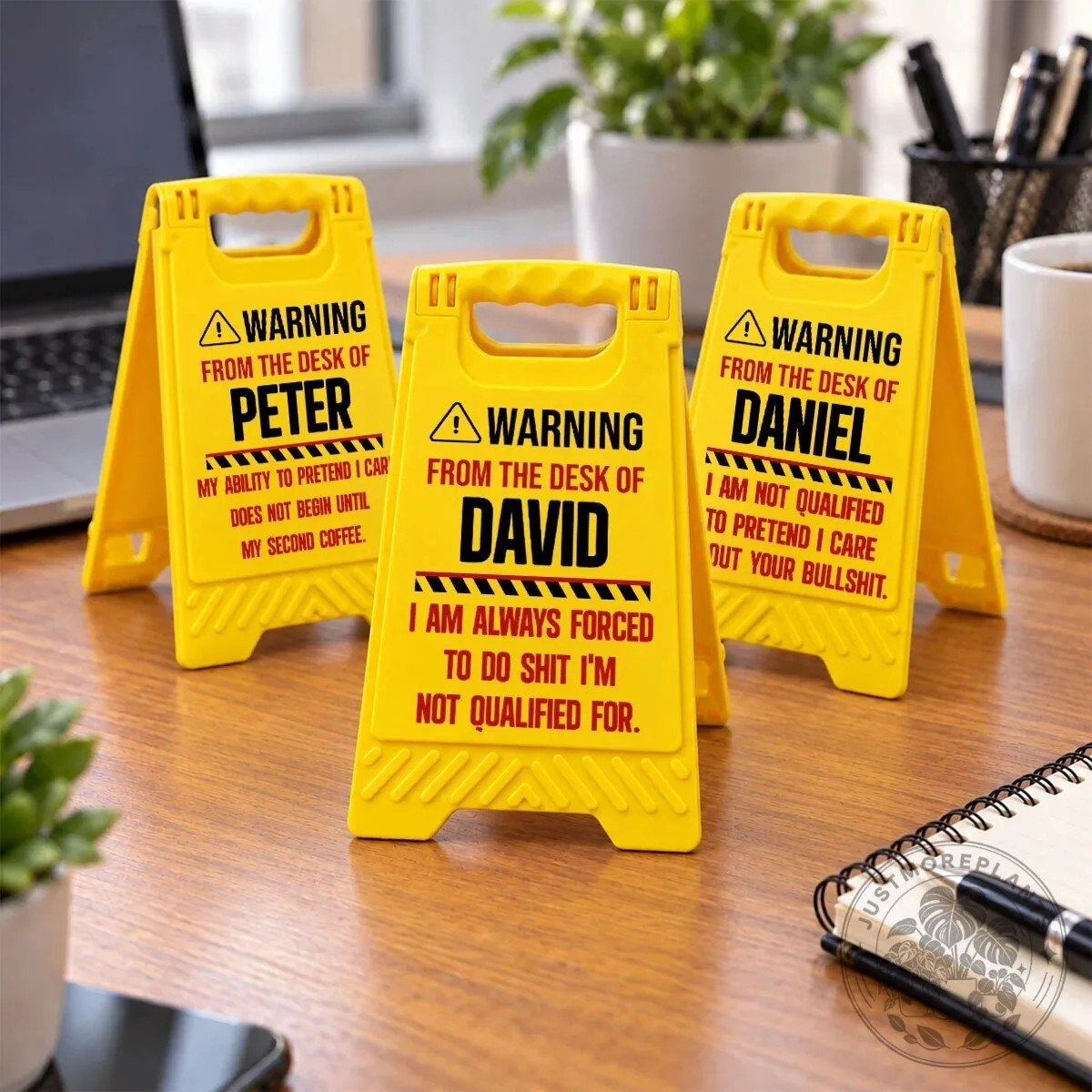 Personalized Desk Warning Sign Funny Office Gag Gift for Coworker