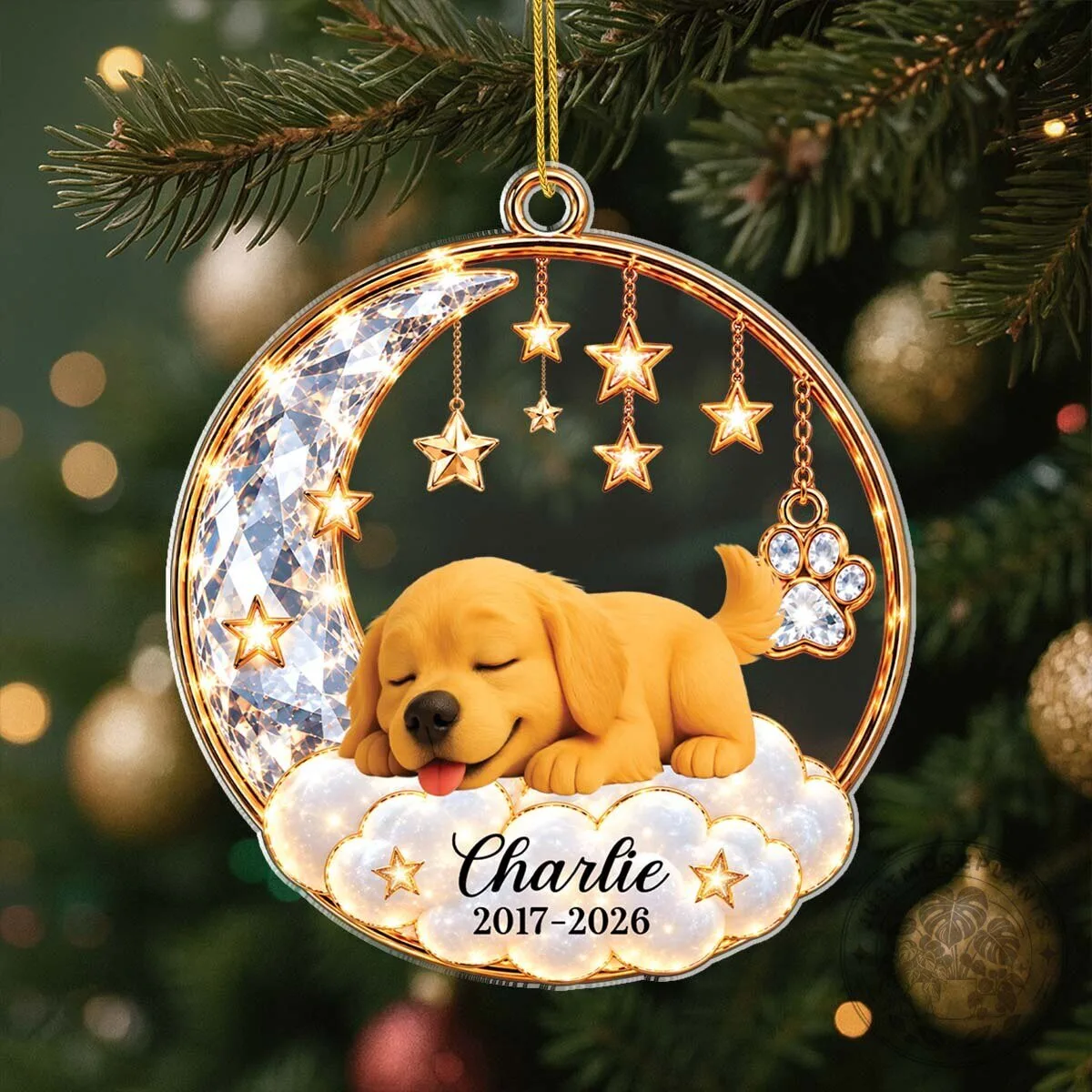 Personalized Sleeping Puppy Dog Memorial Christmas Tree Ornament 11 Personalized Sleeping Puppy Dog Memorial Christmas Tree Ornament