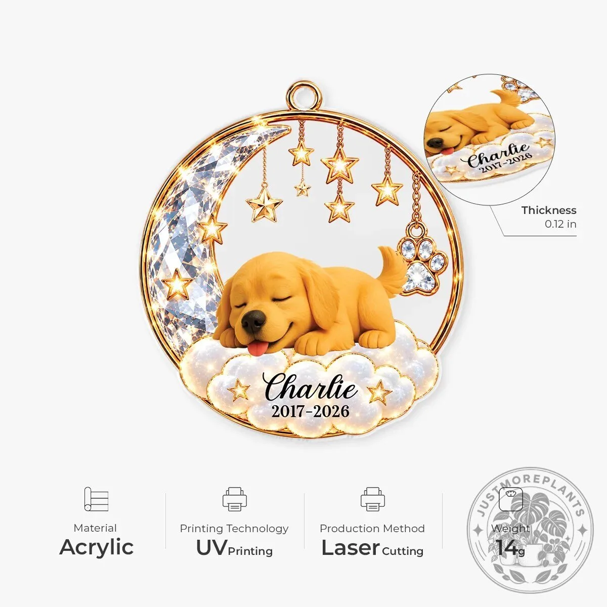 Personalized Sleeping Puppy Dog Memorial Christmas Tree Ornament 12 Personalized Sleeping Puppy Dog Memorial Christmas Tree Ornament