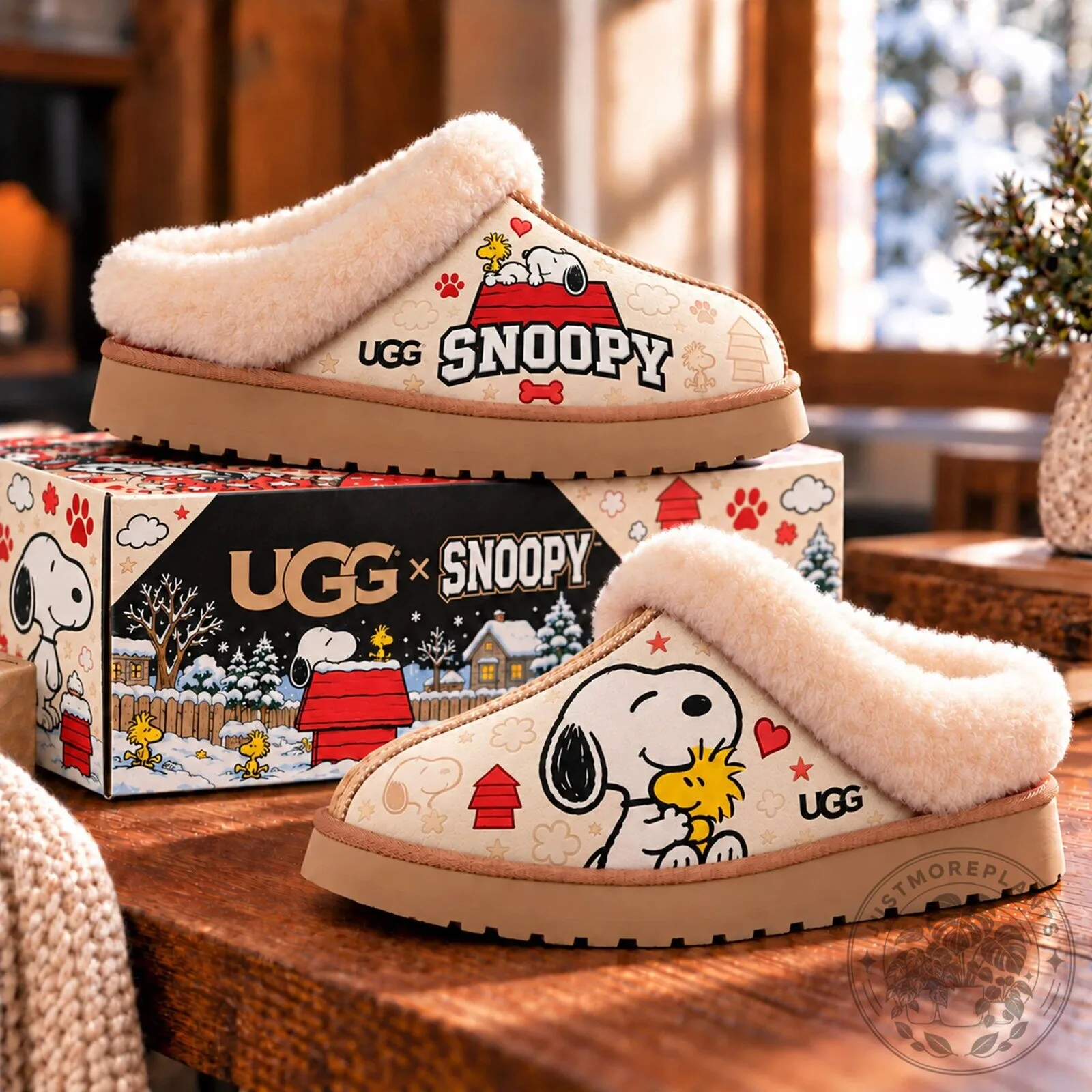 Snoopy and Woodstock Peanuts UGG Fur Lined Winter Slippers 5 Snoopy and Woodstock Peanuts UGG Fur Lined Winter Slippers