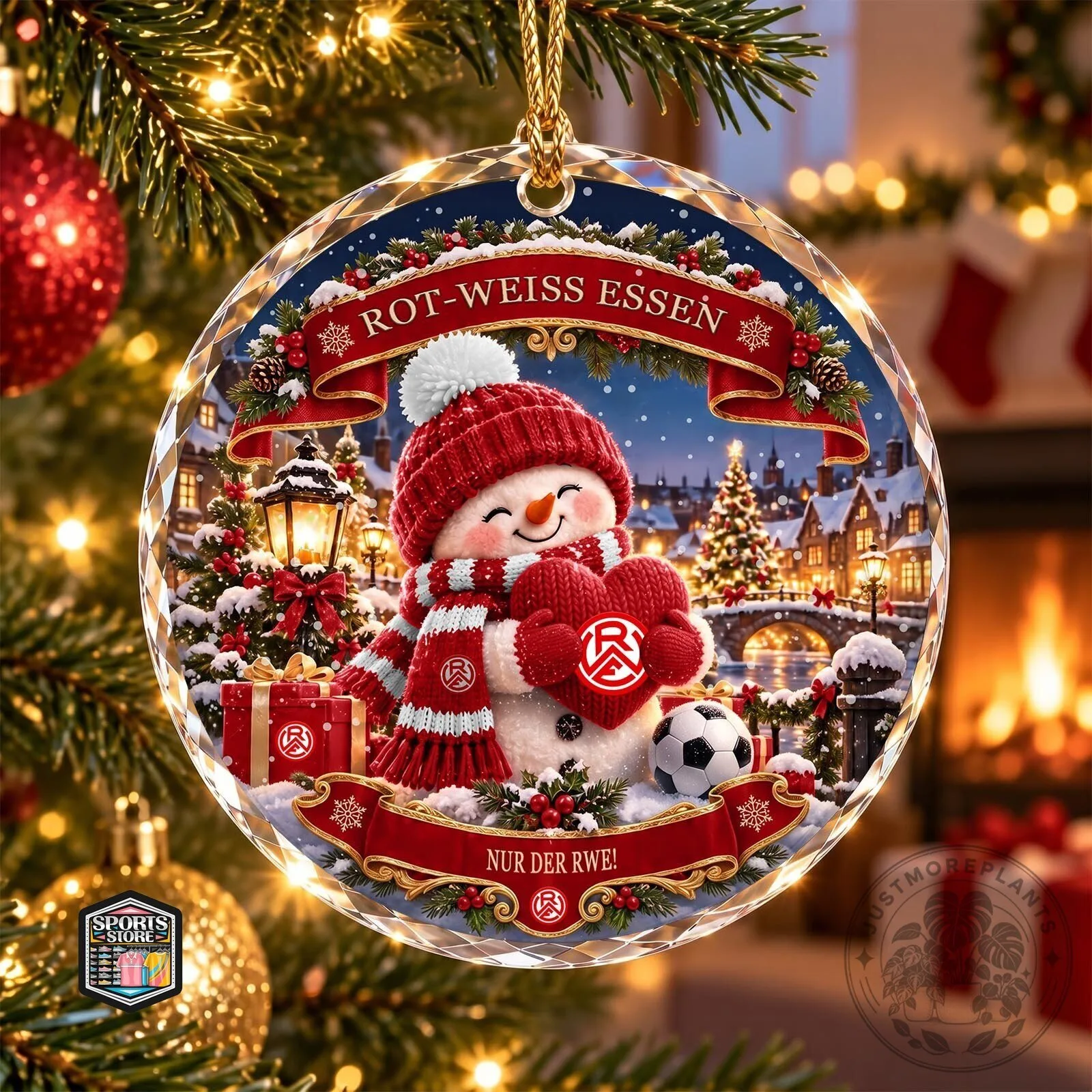 Rot-Weiss Essen Snowman Christmas Holiday Ornament