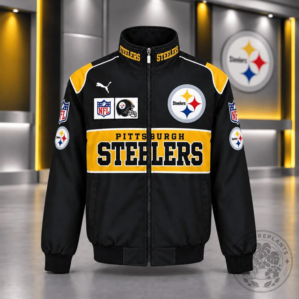 Pittsburgh Steelers NFL Team Spirit Full-Zip Casual Bomber Jacket
