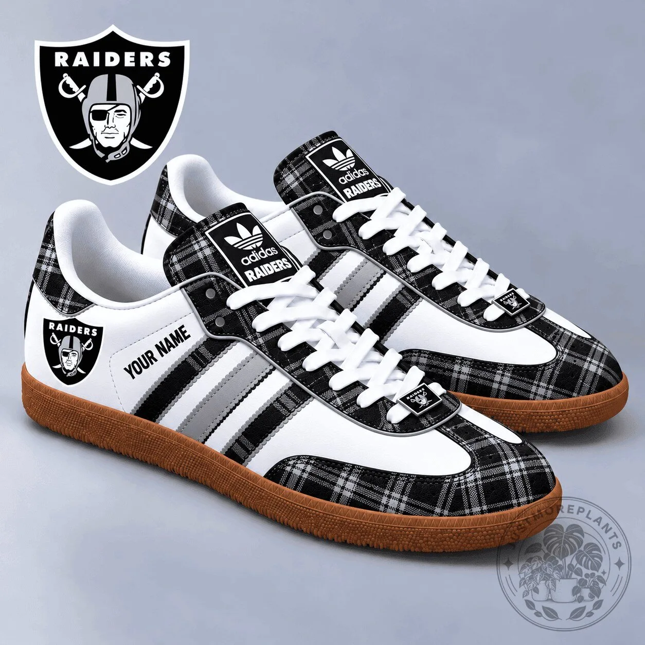Las Vegas Raiders Plaid Pattern Classic Sneakers Shoes