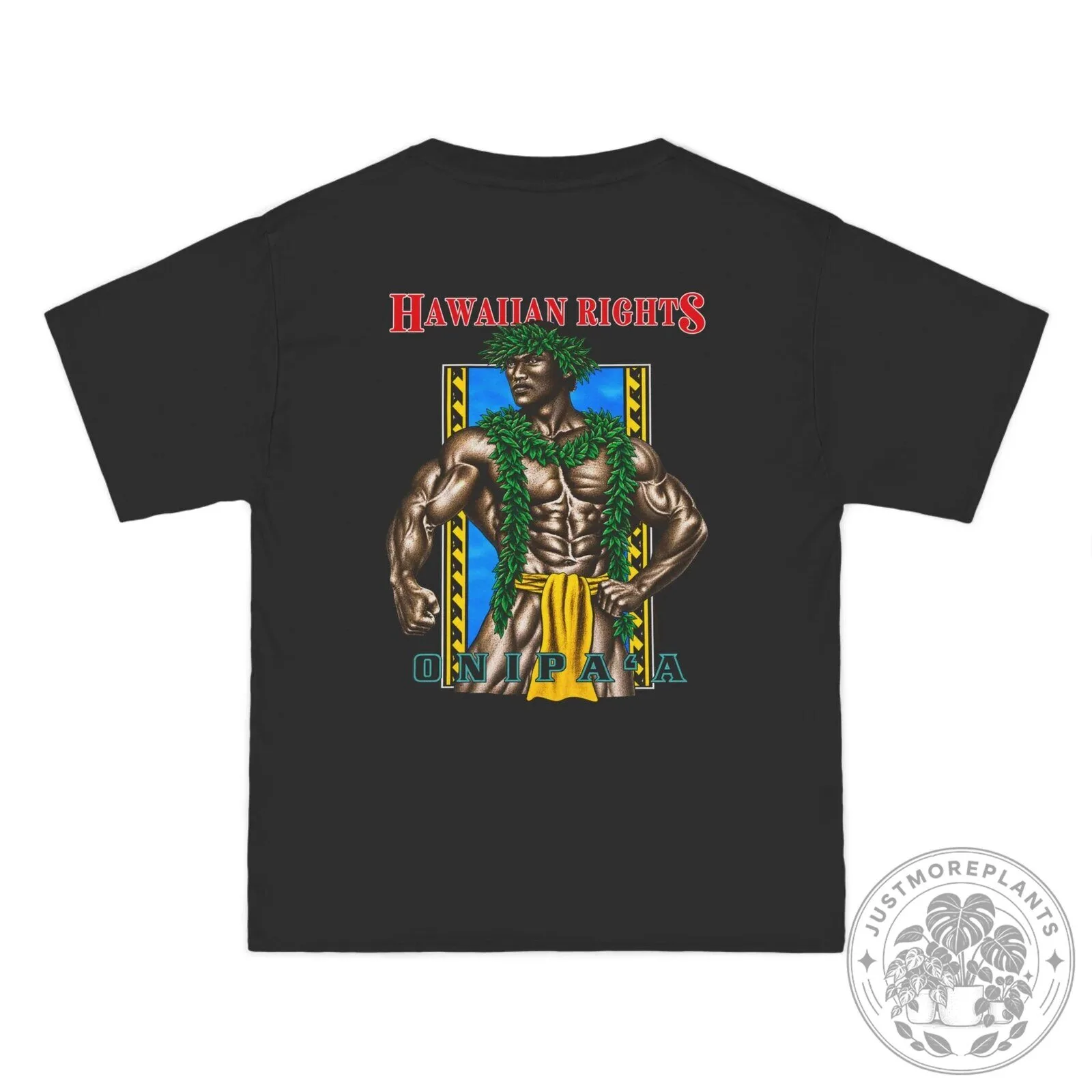 Hawaiian Rights Onipa'a Strength Warrior Black Graphic T-Shirt